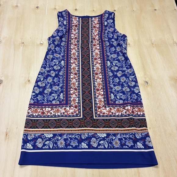 Apt. 9 Dresses & Skirts - Apt. 9 Dress Womens 16 Blue Floral Sleeveless Round Neck Shift Knee Length